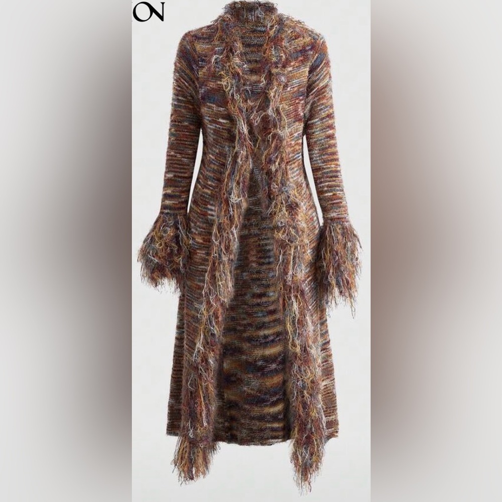 Fringe cardigan sweater NWOT